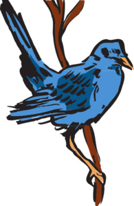 Blue Bird Perched Clip Art